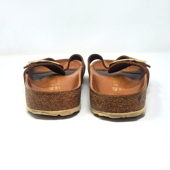 Birkenstock Madrid Big Buckle Sandals Cognac Oiled Leather Size 40 Narrow Fit - Picture 6 of 9
